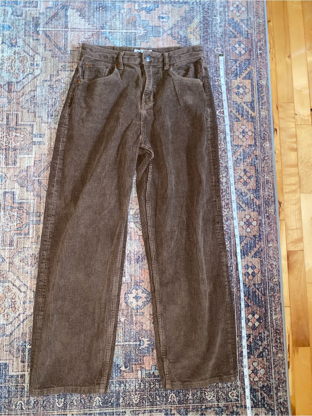 Motel Rocks Women's Brown Corduroy Wide-Leg Trousers